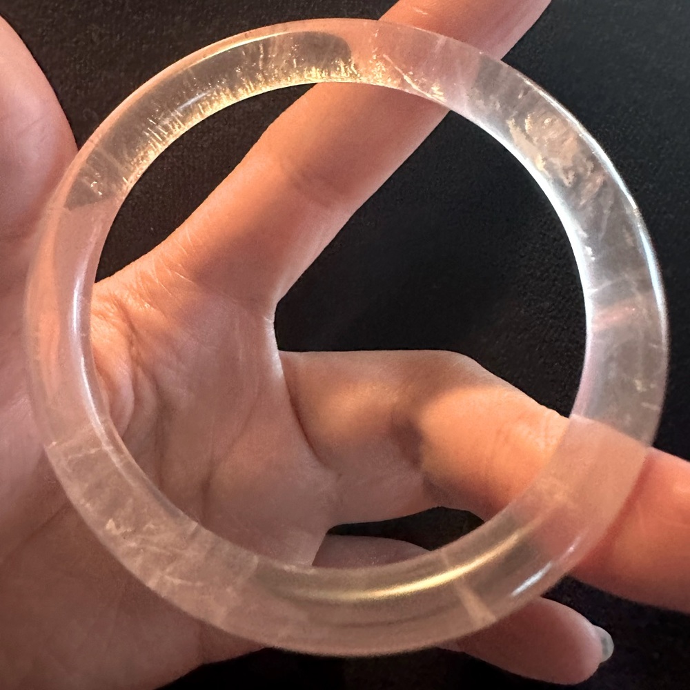 Ice pink rose quartz Bangle